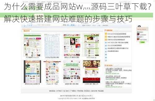 为什么需要成品网站w灬源码三叶草下载?解决快速搭建网站难题的步骤与技巧